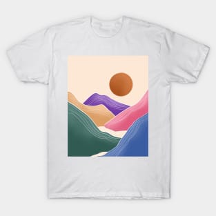 Colorful Abstract Mountains 40 T-Shirt